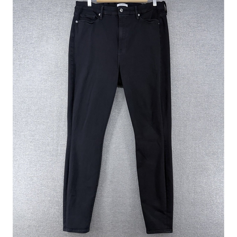 Good American Good Waist High Rise Skinny Jeans Women Size 18 Black Casual